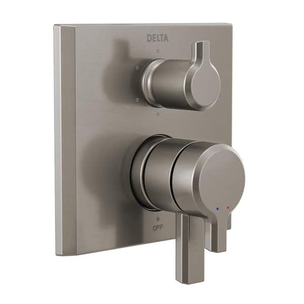 Delta Pivotal 2-Handle Wall-Mount 6-Setting Integrated Diverter Trim Kit in Lumicoat Stainless (Valve Not Included)