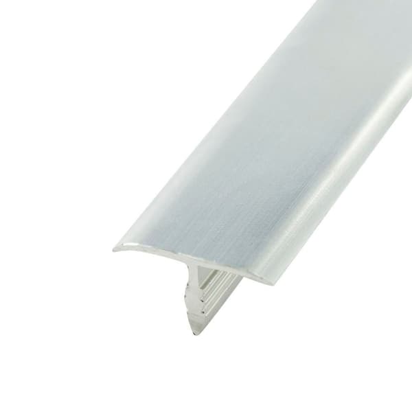 3/4 in. Clear Anodized Satin Aluminum Center Barb Furniture Bumper Tee Moulding Edging 72in. Long (18-Pack)