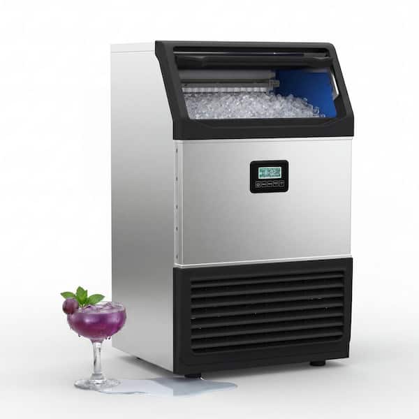 24.41 in. 550 lbs. Commercial Freestanding Ice Maker 34 in. Stainless Steel with LCD Panel Auto Clean, Full Size Cubes