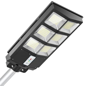 600-Watt Equivalent 60000 Lumens 240-Degree Black Motion Sensing Dusk to Dawn Integrated LED Parking Lot Area Light