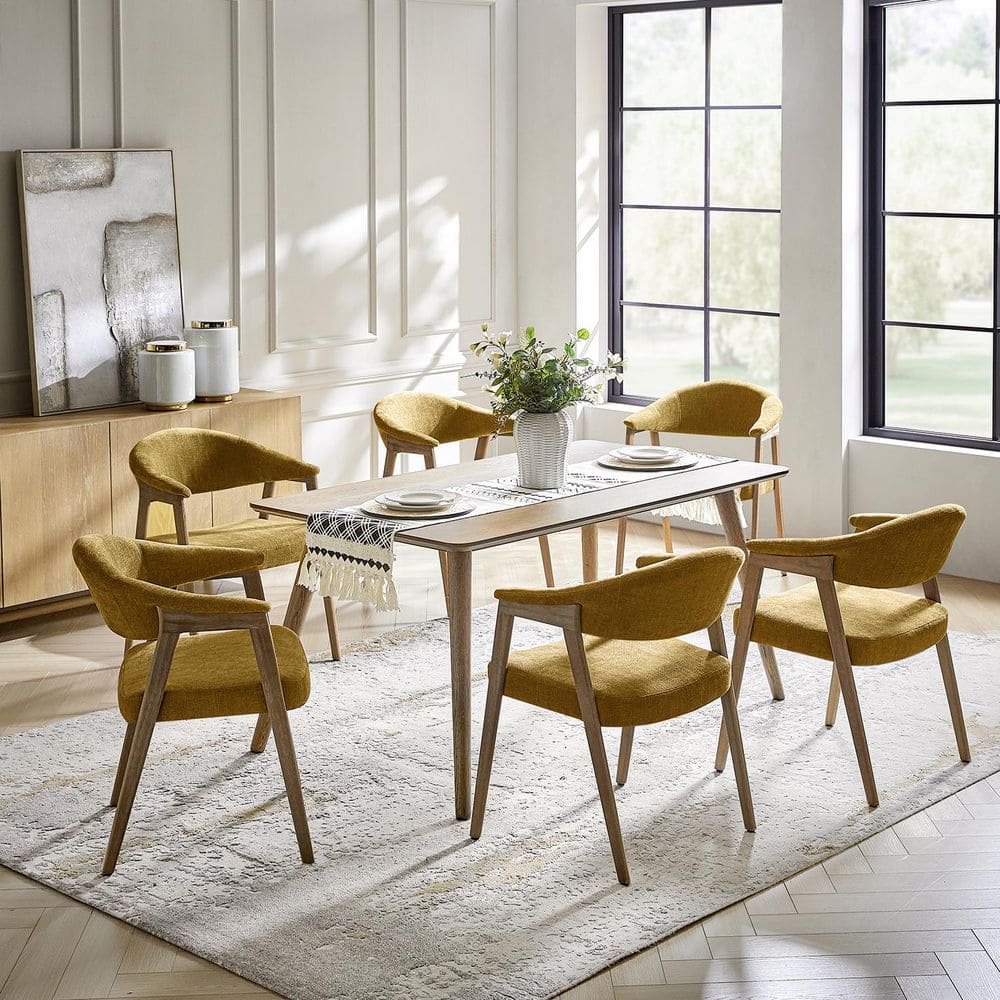 JAYDEN CREATION Elisa Golden Polyester Mid-Century Modern Dinning