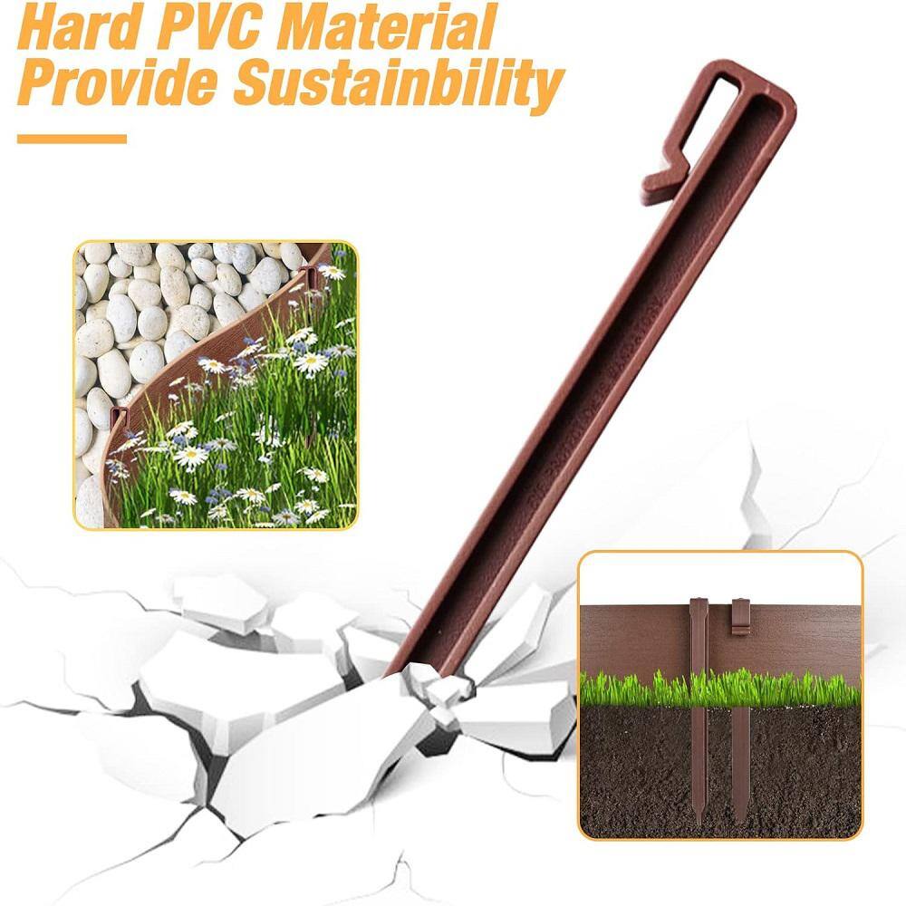 12-Pack Brown Plastic Landscape Edging Spikes