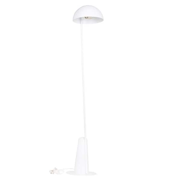 Eglo Aranzola 11.81 in. W x 64.50 in. H White 1-Light Standard Floor Lamp for Living Room with White Metal Dome Shade