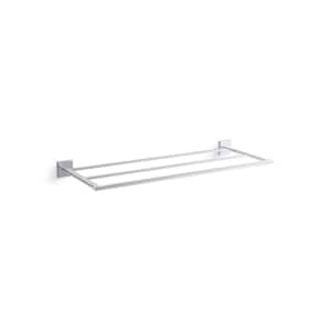 Square 24 in. Wall Mounted Towel Bar in Polished Chrome