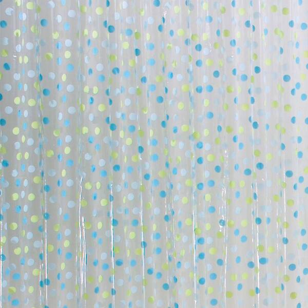 interDesign Glee Shower Curtain in Clear/Blue Multi