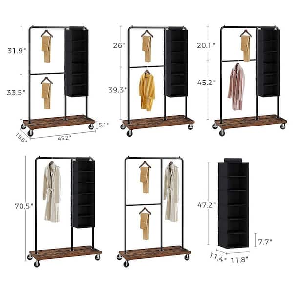  SONGMICS Industrial Pipe Clothes Rack Bundle with 50
