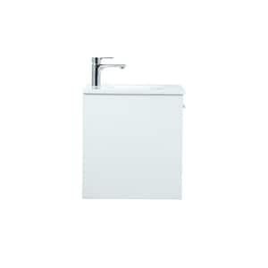 Timeless Home 24 in. W Single Bath Vanity in White with Engineered Stone Vanity Top in Ivory with White Basin