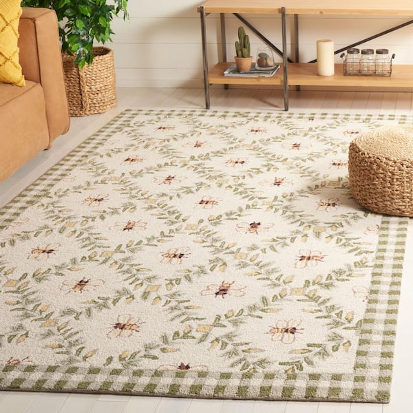 Chelsea Ivory/Green Doormat 3 ft. x 4 ft. Border Area Rug