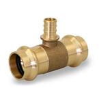 1/2 in. Pex A x 1-1/4 in. Press Lead Free Brass Tee Pipe Fitting