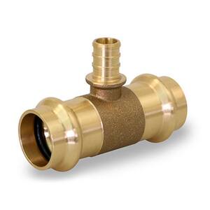 1/2 in. Pex A x 1-1/4 in. Press Lead Free Brass Tee Pipe Fitting