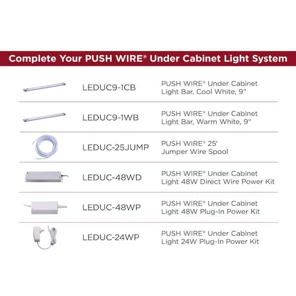 ULTRA PROGRADE ProWire Direct Wire 48 in. LED White Under Cabinet Light  64768-T1 - The Home Depot