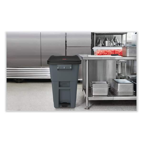 Rubbermaid Commercial Square Brute Rollout Container, 50 gal, Gray