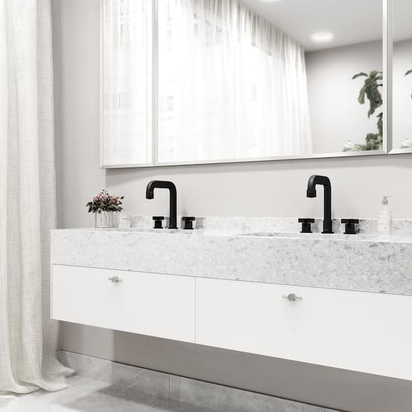 Wythe Two Handle Three-Hole Widespread Bathroom Faucet in Matte Black
