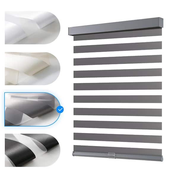Aosky Zebra Blinds Cordless Shades-Dual Layer Light Filtering, Day