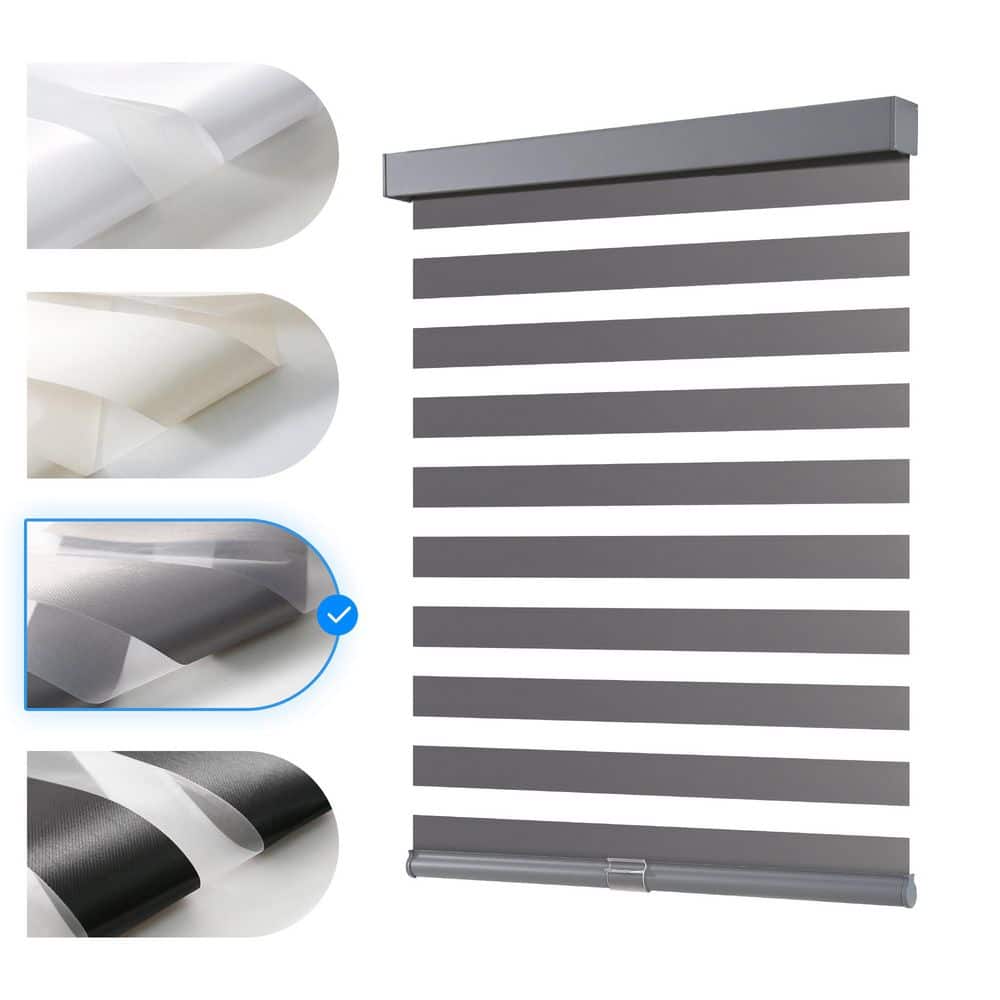Aosky Zebra Blinds Cordless Shades-Dual Layer Light Filtering, Day