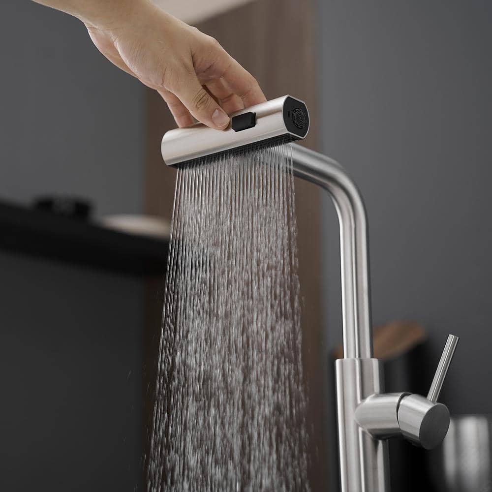 Brushed Nickel Single Handle Pull Down Kitchen Faucet