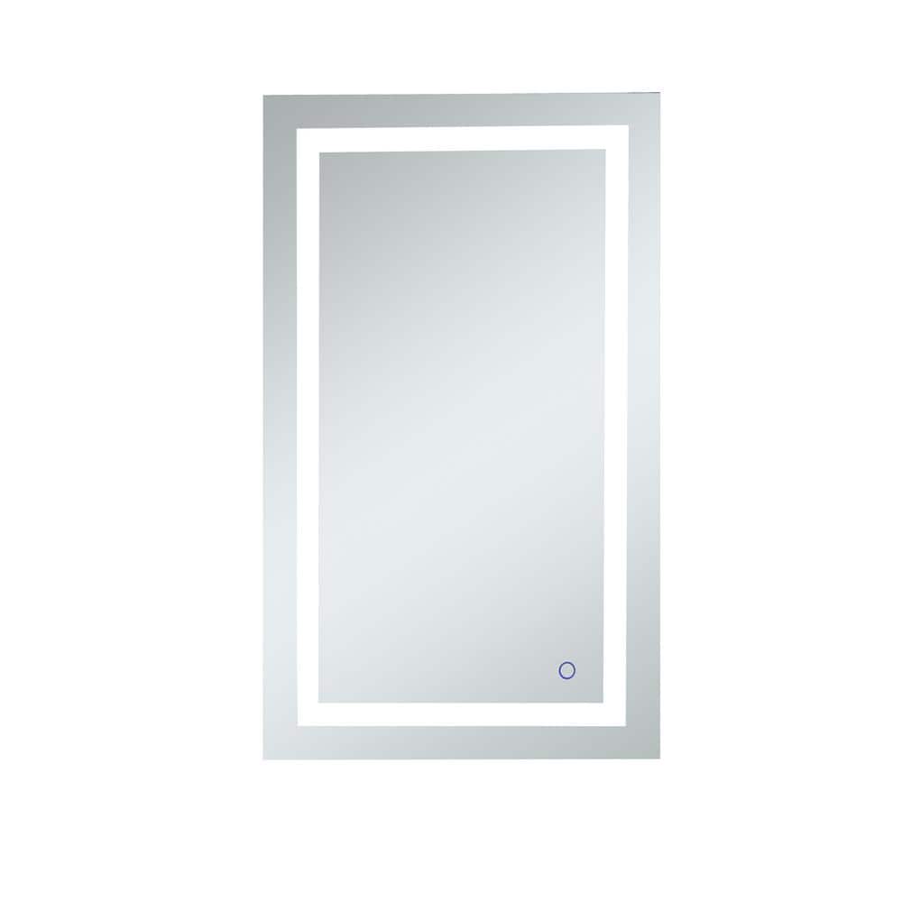 Timeless Home 24 in. W x 40 in. H Rectangle Frameless Silver LED Mirror