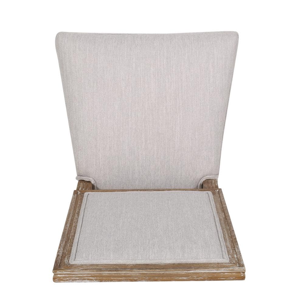 Elegant Fluted Leg High-Back Side Chair in Light Gray, Set of 2