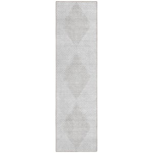 Chantille ACN539 Ivory 2 ft. 3 in. x 7 ft. 6 in. Machine Washable Indoor/Outdoor Geometric Runner Rug