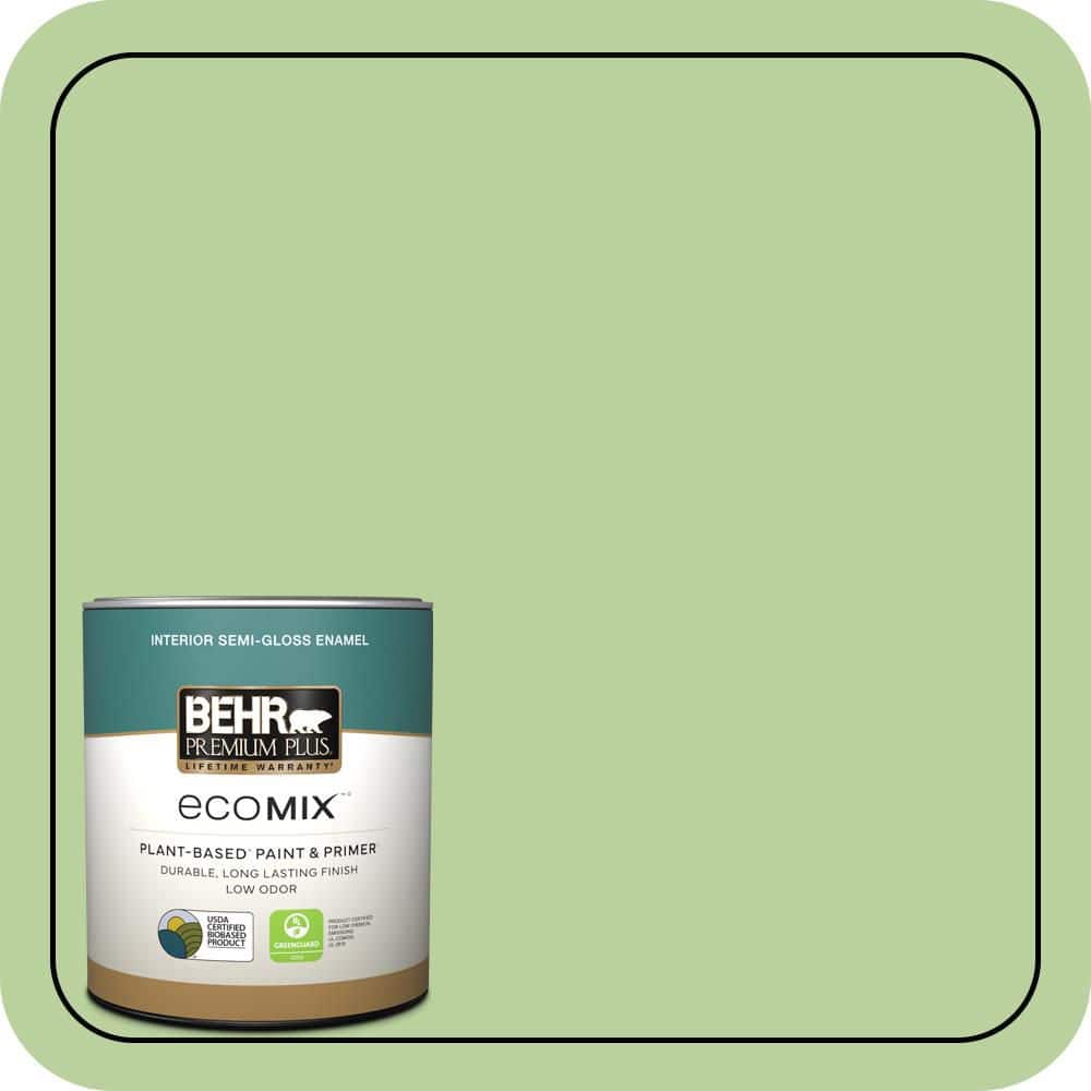 1 qt. #P380-4 Four Leaf Clover Semi-Gloss Enamel EcoMix Plant-Based Interior Paint & Primer price history on PriceWatchPro