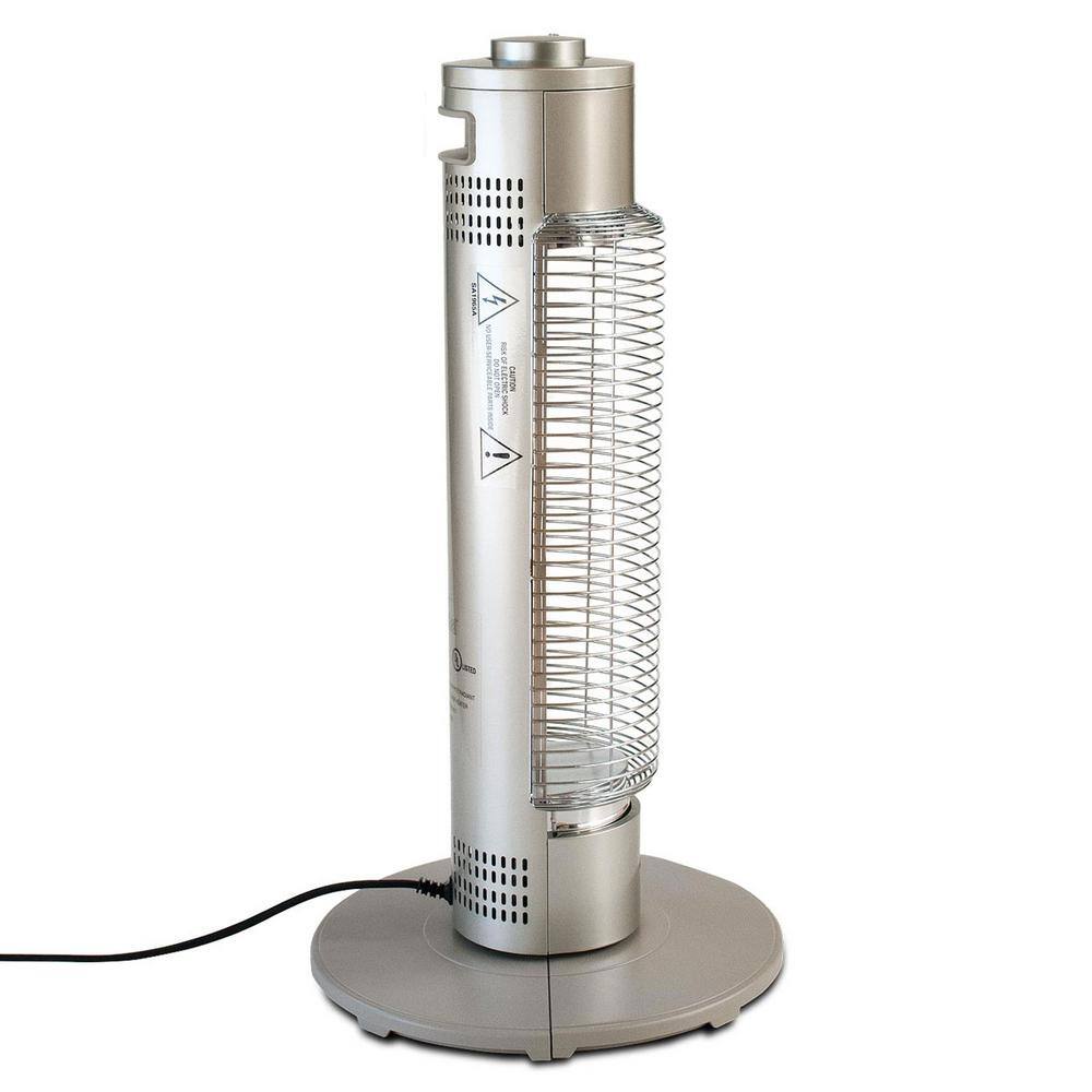 Beige and Gray Electric Radiant Tower Heater with Thermostat