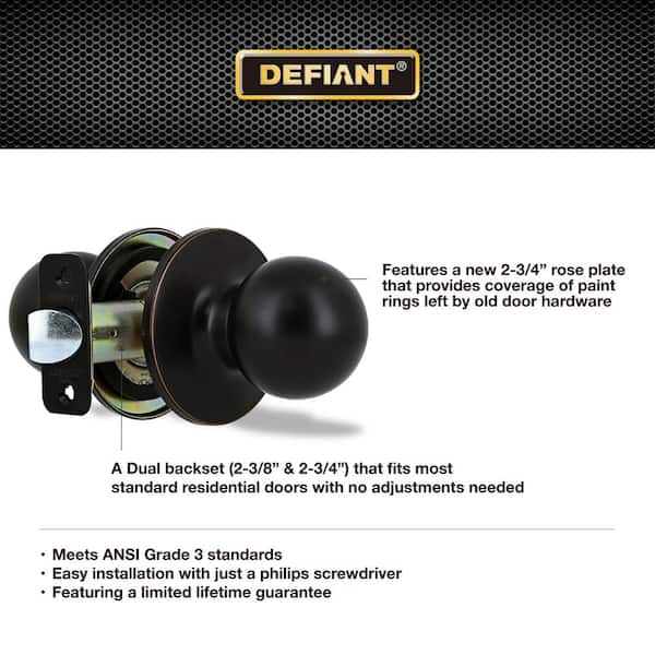 Defiant Saturn Aged Bronze Hall and Closet Door Knob 32T3X730B