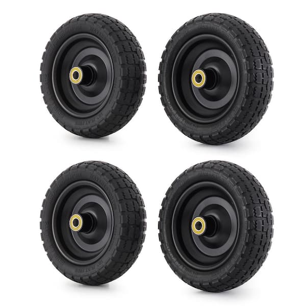 GORILLA CARTS Tire Polyurethane 10 in. No Flat Replacement for Utility Cart (4-Pack)