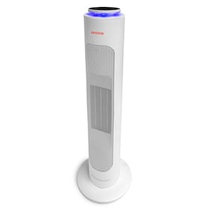 Voice Activated 24 in. Oscillating Fan Tower Heater Ultra-Quiet, 3-Modes, 3 Speeds, 60° Oscillation, 8-Hour Timer