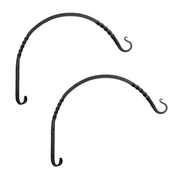 ACHLA DESIGNS 4 in. Tall Black Powder Coat Metal Straight Up Curled Wall Bracket  Hooks (Set of 2) TSH-09-2 - The Home Depot