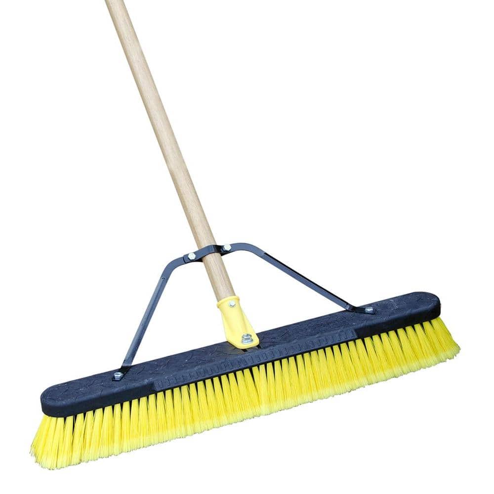 Quickie Job Site 24 in. Multi-Surface Indoor/Outdoor Push Broom 857JSHDSU -  The Home Depot