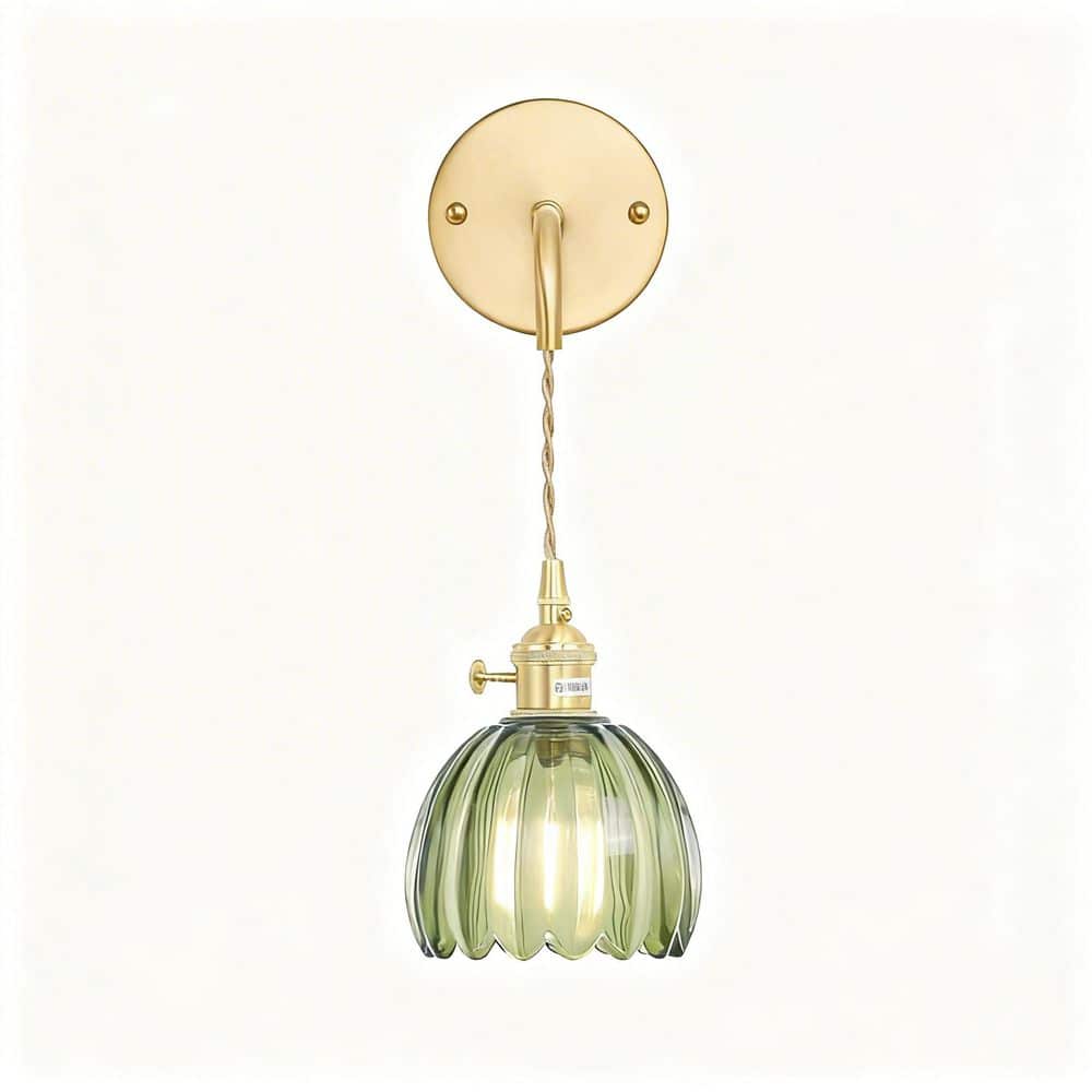 1-Light Gold Vintage Pendant Light, Hanging Tulip Green Glass Shade Fixture, Retro Chandelier for Dining Room,2-Pack price history on PriceWatchPro