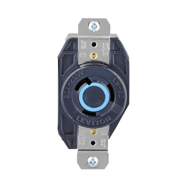 20 Amp 3-Wire Nylon Locking Single Outlet, Black 2320-CS