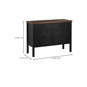 Appleton 4 Drawer Black and Walnut Wood Lateral File Console (41.5 in. W x 30.5 in. H)