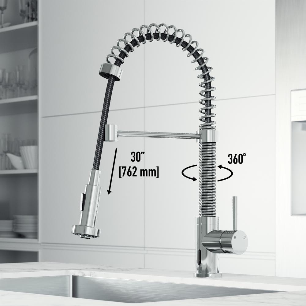 Chrome Touchless Pull-Down Kitchen Faucet with Spray