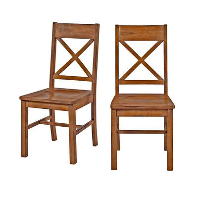Millwright Antique Brown Wood Dining Chair (Set of 2)