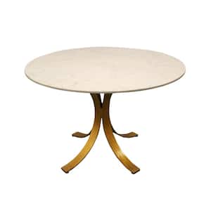 Danielle Ebony Gloss Marble 48 in. Pedestal Dining Table (Seats 4)