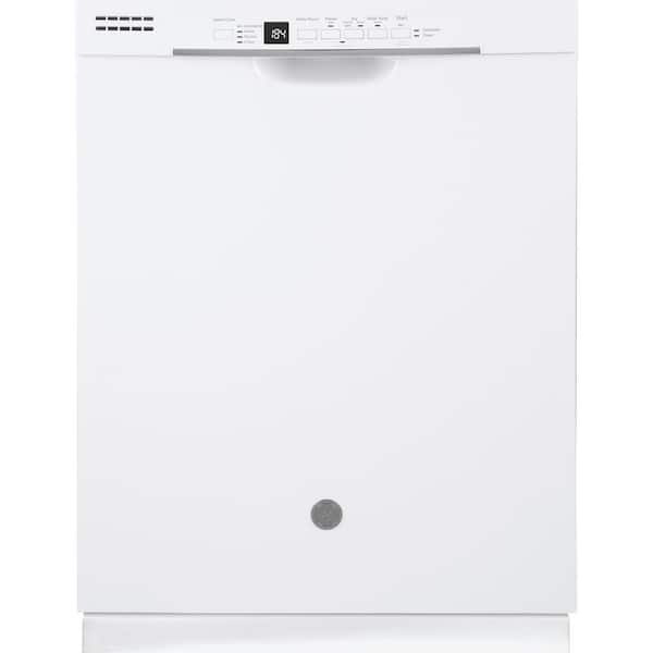 GE 24 in. White Front Control Built-In Tall Tub Dishwasher 120-Volt with Steam Cleaning and 54 dBA