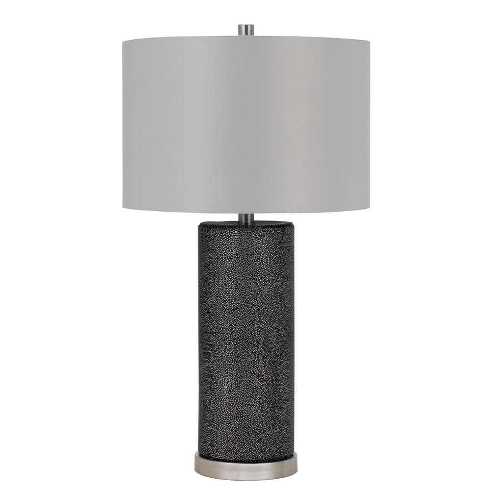 Graham 27 in. Matte Black Ceramic Indoor Table Lamp with Shade
