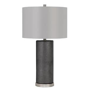 Graham 27 in. Matte Black Ceramic Indoor Table Lamp with Shade