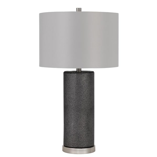 Graham 27 in. Matte Black Ceramic Indoor Table Lamp with Shade