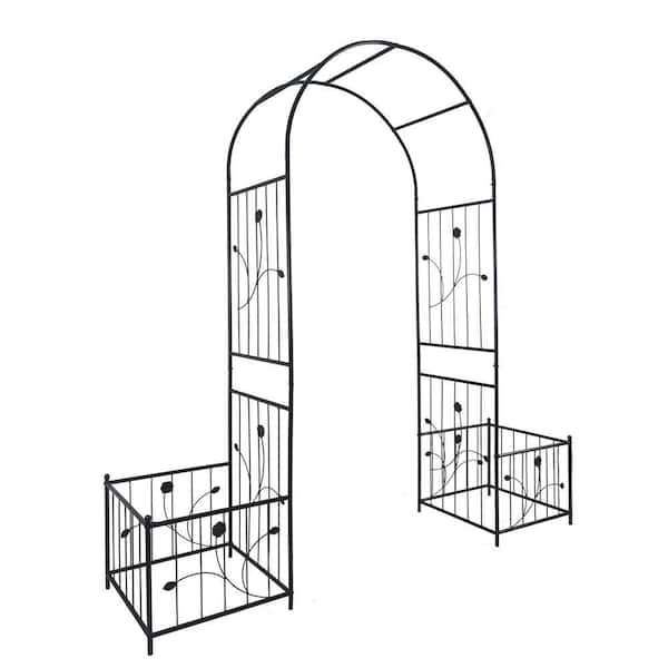 Unbranded 86.6 in. x 79.5 in. Galvanized Metal Garden Arbor