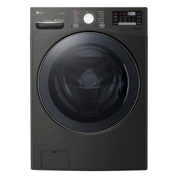 LG Electronics 4.5 cu. ft HE Ultra Large Smart Front Load Washer with TurboWash360, Steam & Wi-Fi in Black Steel, ENERGY STAR