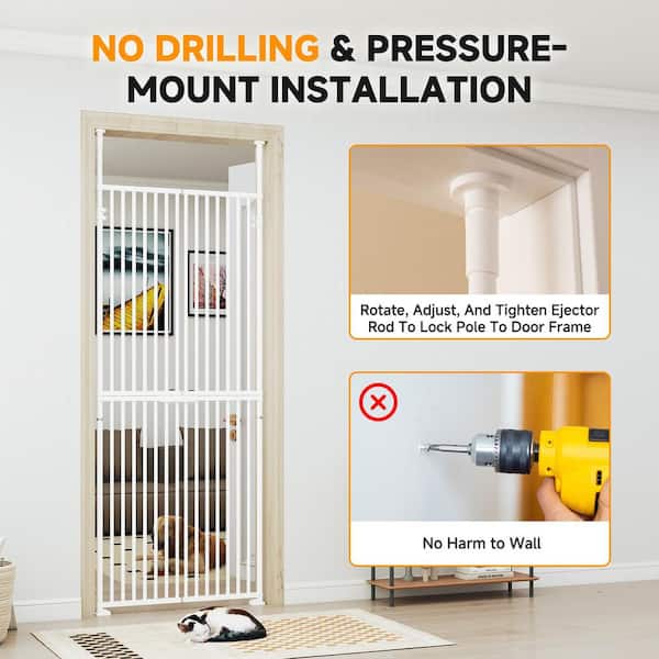 Dog Door for Sliding Glass Door with Lock Insert Sliding Dog Door Adjustable Height 87 in. - 93 in. Pet Door, Size L