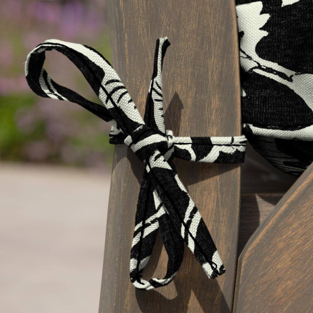 Ashland Black Jacobean Floral Outdoor Rocking Chair Cushion