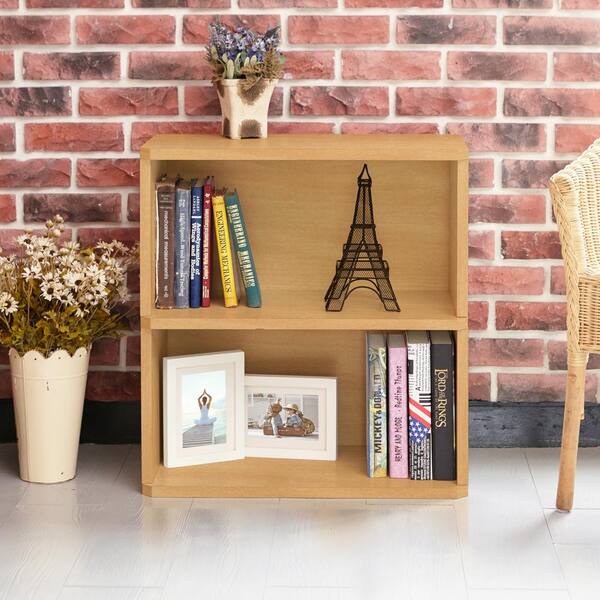 Way Basics Webster 2-Shelf Natural Eco zBoard Tool-Free Assembly Bookcase Storage Organizer