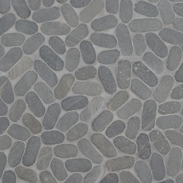 Ivy Hill Tile Countryside Sliced Flat Oval 11.81 in. x 11.81 in. Black Lava Floor and Wall Mosaic (0.97 sq. ft. / sheet)