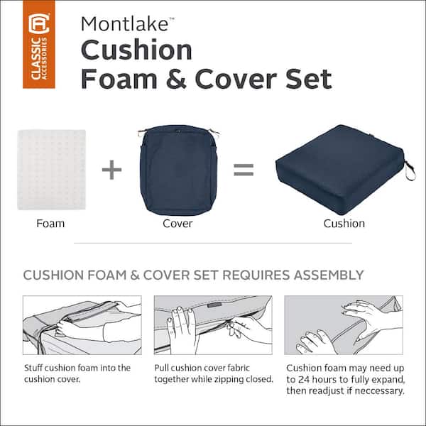 Classic Accessories 62-014-INDIGO-EC Montlake Bench Cushion Foam And Slip  Cover, Heather Indi, 1 - Fry's Food Stores