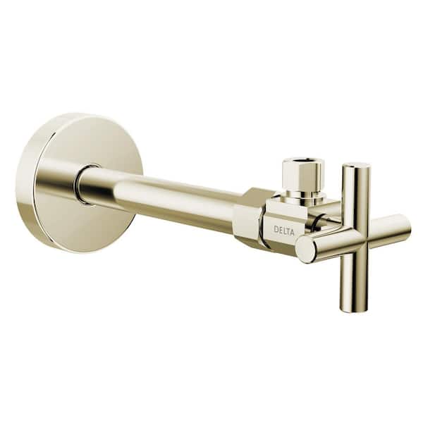 1/2 in. x 7.75 in. L Polished Nickel Brass Angled Supply Stop Valve