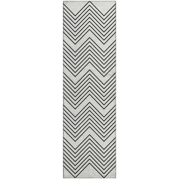 Mayfield Premium Machine Washable Abstract AMF2390 Ivory 2 ft. x 7 ft. Runner Rug