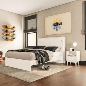 Victoria 3-Piece White Wood Full Size Bedroom Set